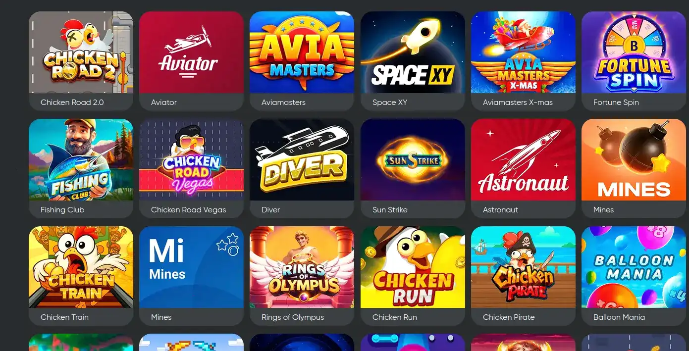 Интерфейс игрового зала Flint casino с автоматами